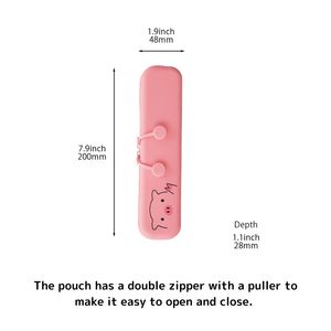 Lihitlab Dễ Thương Kawaii Nhật Bản Động Vật Thiết Kế 2-Cách Đôi Dây Kéo Bút Chì Trường Hợp Đặt Hàng Số Lượng Lớn Cho Văn Phòng Phẩm Bàn Chải Đánh Răng Trường Hợp Du Lịch Sử Dụng - Product Image 2