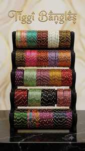 Colorful Acrylic Bangles With Rhinestone Embellishments Ethnic Wedding Jewelry Women's <b>Bracelets</b> Party Wear Fashion Beaded - Product Image 3