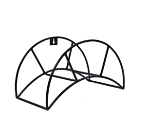 Half Moon Iron Wall <b>Mounted</b> Garden Hose Reel Holder Outdoor Pipe Organizer Rustic Black Garden Decor - Product Image 1