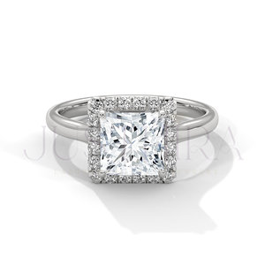 Elegant Design 14k Rose Gold Engagement Ring Classic Proposal Ring Princess Cut Moissanite Diamond <b>Wedding</b> Jewelry For Women - Product Image 2