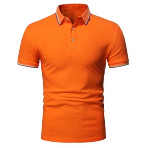 Polo à manches courtes en tricot bleu pour homme, couleur unie, design boutonné, coupe décontractée, fabrication OEM ODM, tissu respirant - Product Image 5
