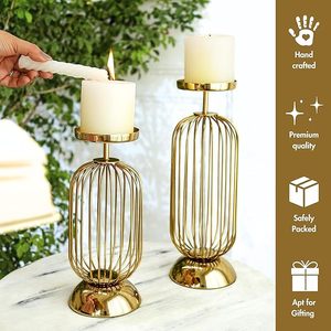 Support de bougie en métal doré, vente en gros, centre de table de mariage, support décoratif de luxe, candélabre, décoration d'intérieur OEM - Product Image 6