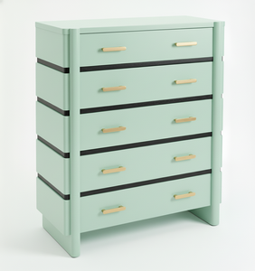 <b>5</b>-drawer Modern Eco-Friendly Chest Mango Bed <b>Frame</b> Bedroom Wholesale Indoor Custom OEM ODM Factory Direct Premium Export Quality - Product Image 2