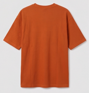 T-shirt à col rond brodé Regal Three LLC, orange, style décontracté, manches courtes - Product Image 3