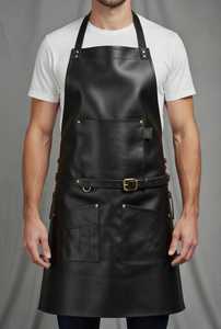 Tablier polyvalent en cuir véritable pour projets de bricolage, modélisme, artisanat - Protection, anti-odeurs, léger LPN-0227 - Product Image 2