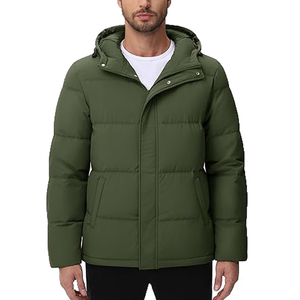 Wholesale Custom Men's Puffer <b>Jacket</b> Plus Size Soft Waterproof Outdoor Black Fashionable Winter Fabric Manufacturer - Product Image 3