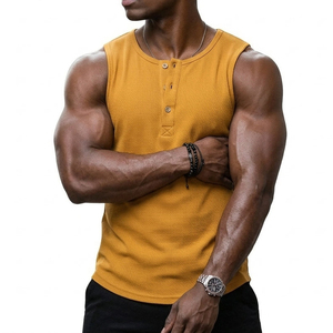 Camisetas sin mangas Henley para hombre, estilo urbano, ajustadas, elegantes, informales, precio al por mayor, personalizables. - Product Image 2