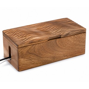 Boîte de gestion des câbles en bois de manguier en gros |   Organisateur magnétique artisanal - Product Image 1