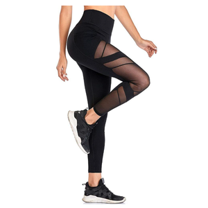 Pantalones de Yoga Negros de Cintura Alta a la Moda, Leggings Deportivos Transpirables de Algodón para Mujer, para Gimnasio y Fitness - Product Image 6