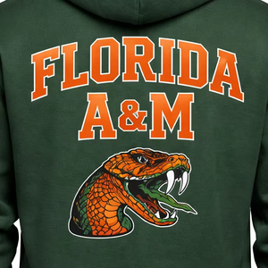 เสื้อฮู้ด FAMU Legacy Premium แบบสั่งทำพิเศษ ผ้าฝ้าย 100% ปักชื่อและหมายเลขได้ตามต้องการ ออกแบบเองได้ มหาวิทยาลัยฟลอริดา เอเอ็ม รัตเทลเลอร์ส - Product Image 4
