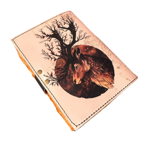 Diario Ecológico Hecho a Mano de Cuero Genuino, Diario con Estampado, Cuaderno de Cuero en Blanco para Artistas, Escritores y Viajeros - Product Image 6