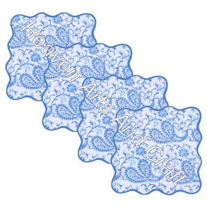 100% Cotton Hand Block Printed <b>Table</b> Scallop Napkin Sets - Product Image 3