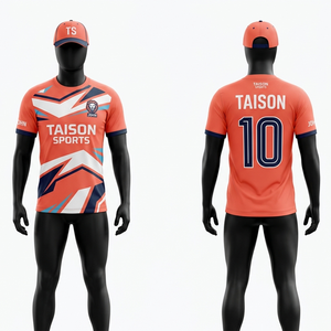 Camiseta de Fútbol para Hombre, Premium, Ligera, Transpirable, de Poliéster, con Ribete Azul Marino, Diseño de Rayas Finas, Logotipo Personalizado con Transferencia Térmica - Product Image 5