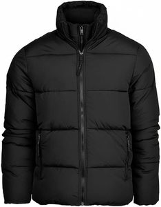 Men's Mustard <b>Yellow</b> <b>Puffer</b> <b>Jacket</b> Stand Collar Zipper Closure Windproof Casual Outerwear Autumn Wear Regular Fit - Product Image 5