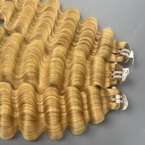 Precio al por mayor Paquetes Rubio ondulado Cabello crudo vietnamita Virgen SDD Tipo de trama de la piel Extensiones de cabello humano tejido - Product Image 2