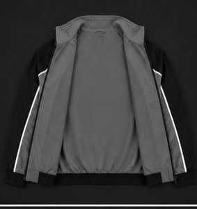 Conjunto Deportivo Unisex Gris y Negro Impermeable con Capucha, Bloques de Color, Manga Larga, Cordón Ajustable, Estilo Deportivo, Ropa de Otoño, Corte Regular - Product Image 6