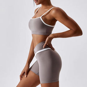 Eco-Friendly Knitted Polyester+spandex Casual Summer 2 Piece Women's <b>Set</b> with Short Sleeve Top and Short Pants - Product Image 5