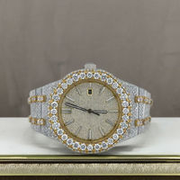 Montre de luxe pour homme avec diamants, boîtier carré en alliage de 38 mm, mouvement à quartz analogique, verre Hardlex, chronographe, affichage analogique-numérique, 10 bars