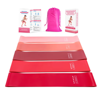ENVAFA P7250 Juego de 5 Bandas de Resistencia de Látex de Alta Calidad, Mini Bandas Elásticas para Entrenamiento de Cadera, Equipo de Gimnasio y Fitness