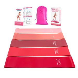 Ensemble de 5 bandes de résistance en latex de haute qualité, mini-bandes élastiques pour l'entraînement des hanches, équipement de fitness pour la salle de sport, vente en gros - Product Image 4