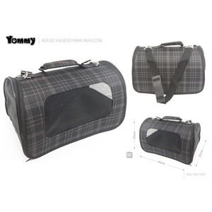 Sac de transport pour animaux Yommy, taille moyenne, motif à carreaux, pour les voyages, avec fenêtre en maille - Product Image 1