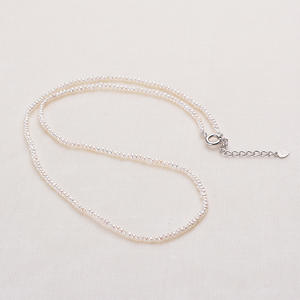 Collier de perles de lac Shanxia en gros, 2-3 mm, presque rond, sans défaut, perle d'eau douce de bébé, chaîne de clavicule - Product Image 1