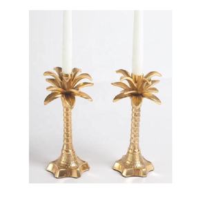 Portavelas cónico de asta dorada, Base de aluminio, centro de mesa elegante con acento de vidrio, mesa de comedor para sala de estar, mesa de café festiva - Product Image 6