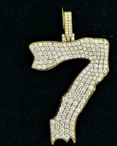 Colgante Personalizado con Letra y Número de la Suerte, Plata de Ley 925, Chapado en Oro de 18K, Joyería Hip Hop de Lujo, Dijes de Moissanita VVS, Regalo para Él y Ella - Product Image 1