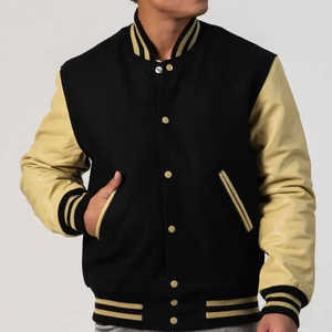 Custom Logo Men's Solid Winter Vintage Wool Blend Varsity Jacket & Baseball Letterman <b>Coat</b> for Casual Team Wear - Product Image 1