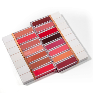 White Square Cap Rose Gold Trim Liquid Lip Gloss, Matte & Shimmer High Pigment Long-Lasting Non-Sticky Lip Tint - Product Image 5