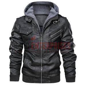 Chaqueta de cuero con capucha de calidad al mejor precio, chaqueta de cuero de moda personalizada para hombre hecha en Pakistán, chaqueta de cuero de moda - Product Image 1