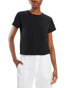 Camiseta de Cuello Redondo y Corte Regular para Mujer, Color Sólido, Impresión en Serigrafía, Prenda de Moda de Alta Calidad - Product Image 4