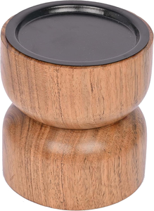 Porte-bougie antique en bois d'acacia, support de bougie rustique, porte-bougie décoratif en bois pour mariage, table à manger, décoration de la maison - Product Image 5