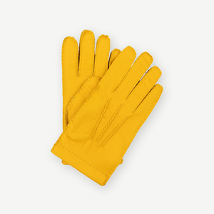 Gants thermiques en cuir jaune pour écran tactile, longueur poignet, non doublés, respirants, pour l'extérieur, les voyages, les fêtes, l'hiver et le quotidien - Product Image 4