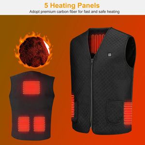 Unisex Black <b>USB</b>-Heated Vest 3 Adjustable <b>Heating</b> Zones & 5 Warmth Zones for Outdoor Sports-Men & Women's Warm Heat Coat - Product Image 3