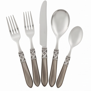 Ensemble de couverts classiques en acier inoxydable avec manche en nacre, finition miroir, passe au lave-vaisselle, vaisselle de mariage - Product Image 1