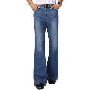 Jeans acampanados para hombre con logo personalizado, pantalones vaqueros clásicos de estilo urbano, pantalones de mezclilla de buena calidad y cómodos para hombre - Product Image 1