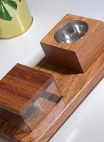 Madkhan Mini plateau en bois ensemble brûleur d'encens pour la maison décoratif bois de santal Bakhoor support parfait cadeau islamique pour Eid fraise