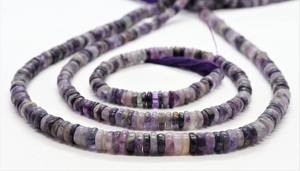 Cuentas de Charoita Natural Lisas Tipo Heishi en Forma de Neumático, Hilos de 5MM y 6MM, Cuentas de Piedras Preciosas para Fabricación de Joyas, Precio al por Mayor, Proveedor Indio - Product Image 2
