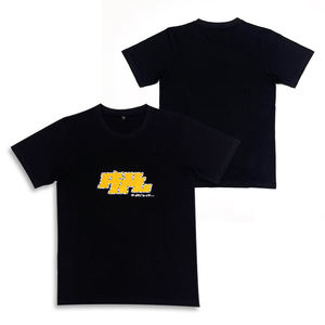 เสื้อยืดคอกลมแขนสั้นสีดำ ยูนิเซ็กซ์ ผ้าฝ้าย 100% พิมพ์ลายโลโก้ด้านหน้า ทรงปกติ ระบายอากาศได้ดี ใส่ได้ทุกฤดู เหมาะสำหรับทีม สามารถสั่งทำได้ - Product Image 1