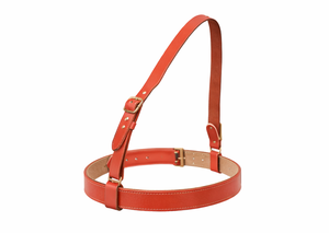 Dusty Orange Leather Cross Shoulder Belt with Brass Hardware Adjustable Strap - Product Image 5