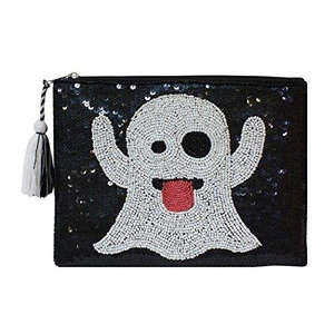 Monedero Clásico Mini con Cremallera y Cuentas Bordadas, Diseño de Dibujos Animados, Hecho a Mano, Azul Claro y Amarillo, con Cuentas de Semillas - Product Image 2