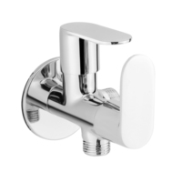Robinet mural en laiton à double commande, finition chromée, pour machine à laver, lavabo de salle de bain et cuisine, mitigeur eau chaude et froide