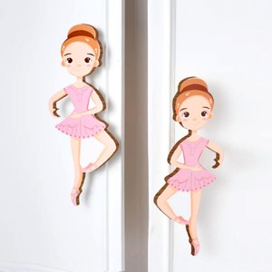 Poignées et poignées de tirage décoratives en bois d'acacia pour enfants, poignée de placard, poignée de commode, poignée de penderie en forme de ballerine, vente en gros - Product Image 3
