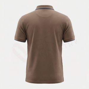 Chemise décontractée pour homme en piqué 100 % polyester bleu marine à manches courtes, respirante, infroissable, coupe classique, design tricoté uni - Product Image 2