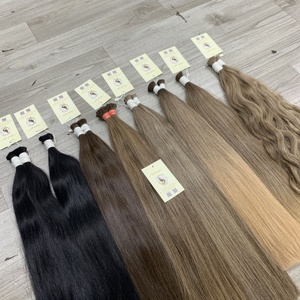 Cabello humano Colecciones a granel 100% Virgen vietnamita Rubio mixto Balayage Ombre Coletas Extensiones de cabello humano - Product Image 4