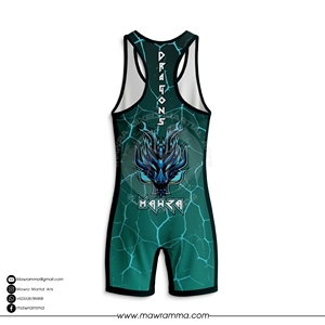 Mawra Premium Stretch Spandex Mens <b>Grappling</b> Singlet Quick Dry Athletic Performance Wear Sublimation Printed Wrestling Singlet - Product Image 4