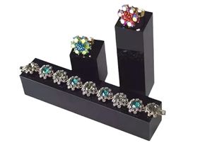 Black Acrylic Solid Cube Display Block <b>Stand</b> for Jewelry, Rings, Earrings, Bracelets, Toys, Figurines, Retail Counters - Product Image 6
