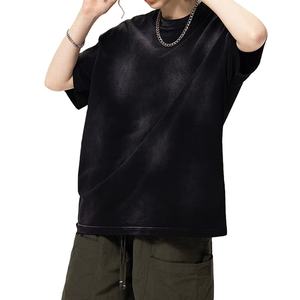 Vêtements de rue lavage à l'acide hommes vêtements coton lourd lavage à l'acide t-shirts été unisexe Vintage en gros tenue décontracté personnalisé - Product Image 4