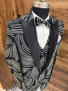 Veste de smoking noire brodée à la main par un designer, veste traditionnelle de marié, veste indienne Jodhpuri, costume de mariage pour homme - Product Image 4